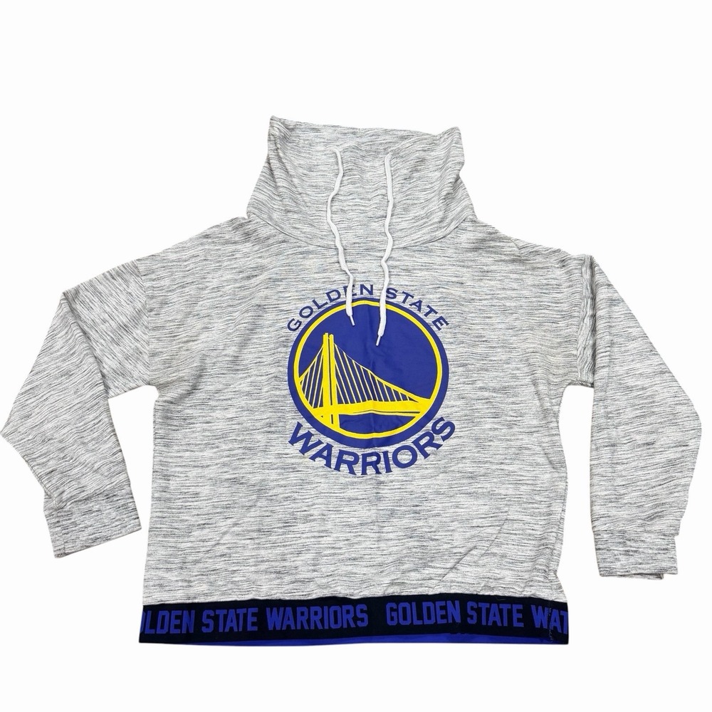 NBA Golden State Warriors Pullover Sweatshirt Hoodie Gray Adult XL Distressed